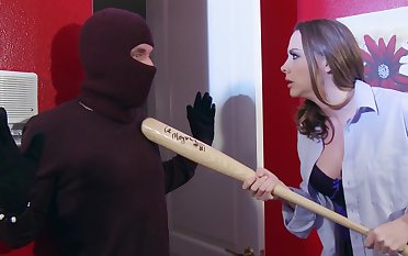 A brunette that has a sexy ass is getting fucked by a burglar